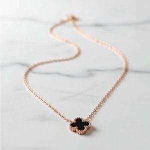 PVD Gold Clover Leaf Pendant Necklace | Office & Casual Wear | Runway Fashions