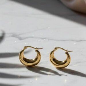 Anti-Tarnish PVD Gold Hoop Earrings for Women | Stainless Steel | Runway Fashions